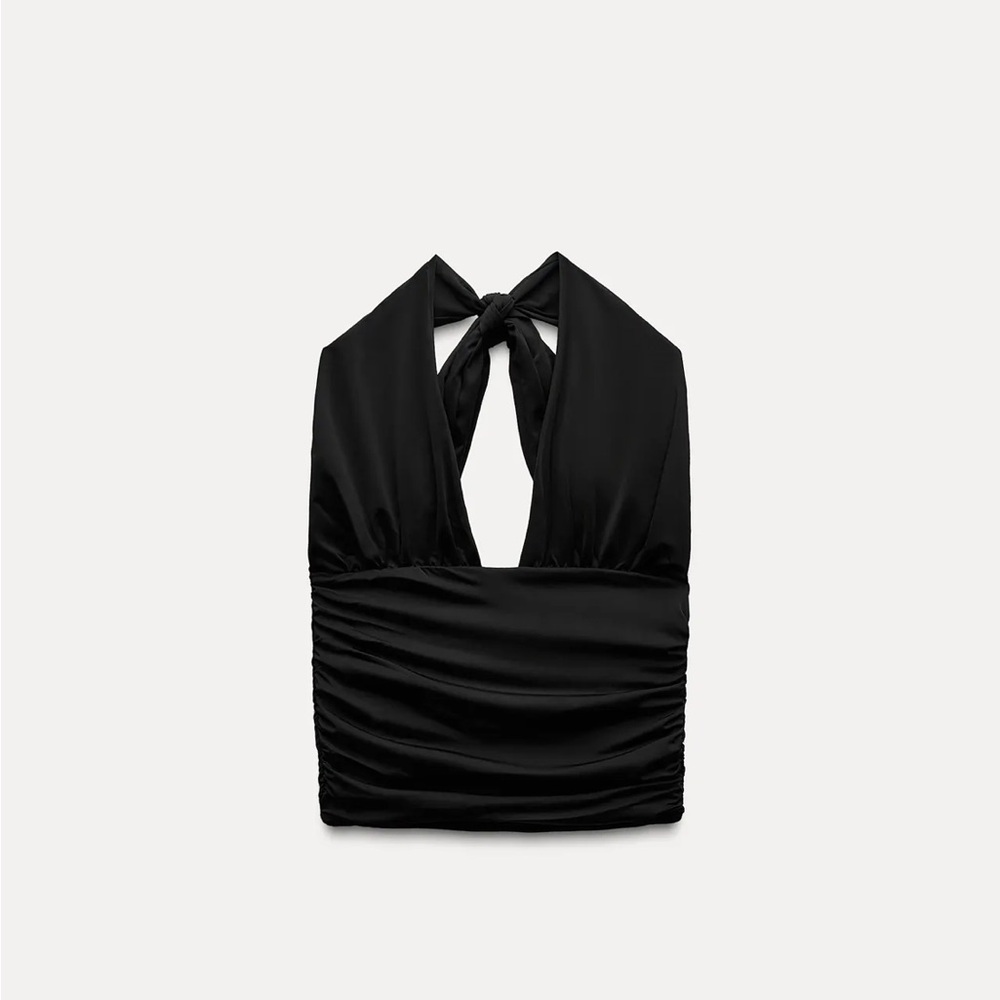 Zara Halter Polyamide Tie Top